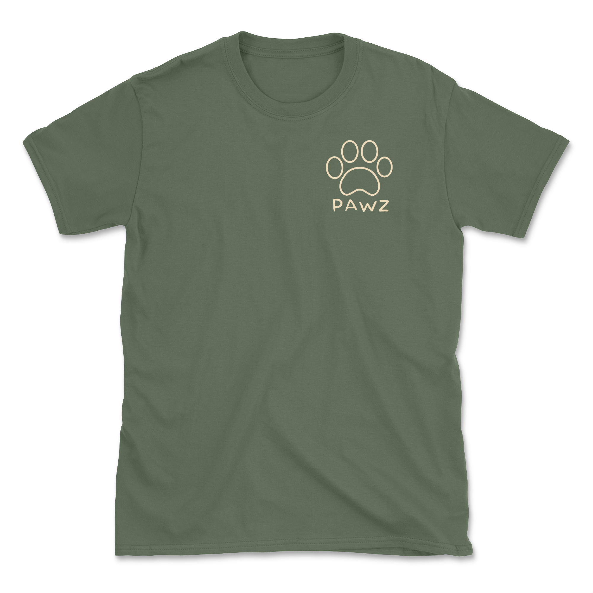 Freedom Pawz - Military Green (Adult Short Sleeve T-Shirt)