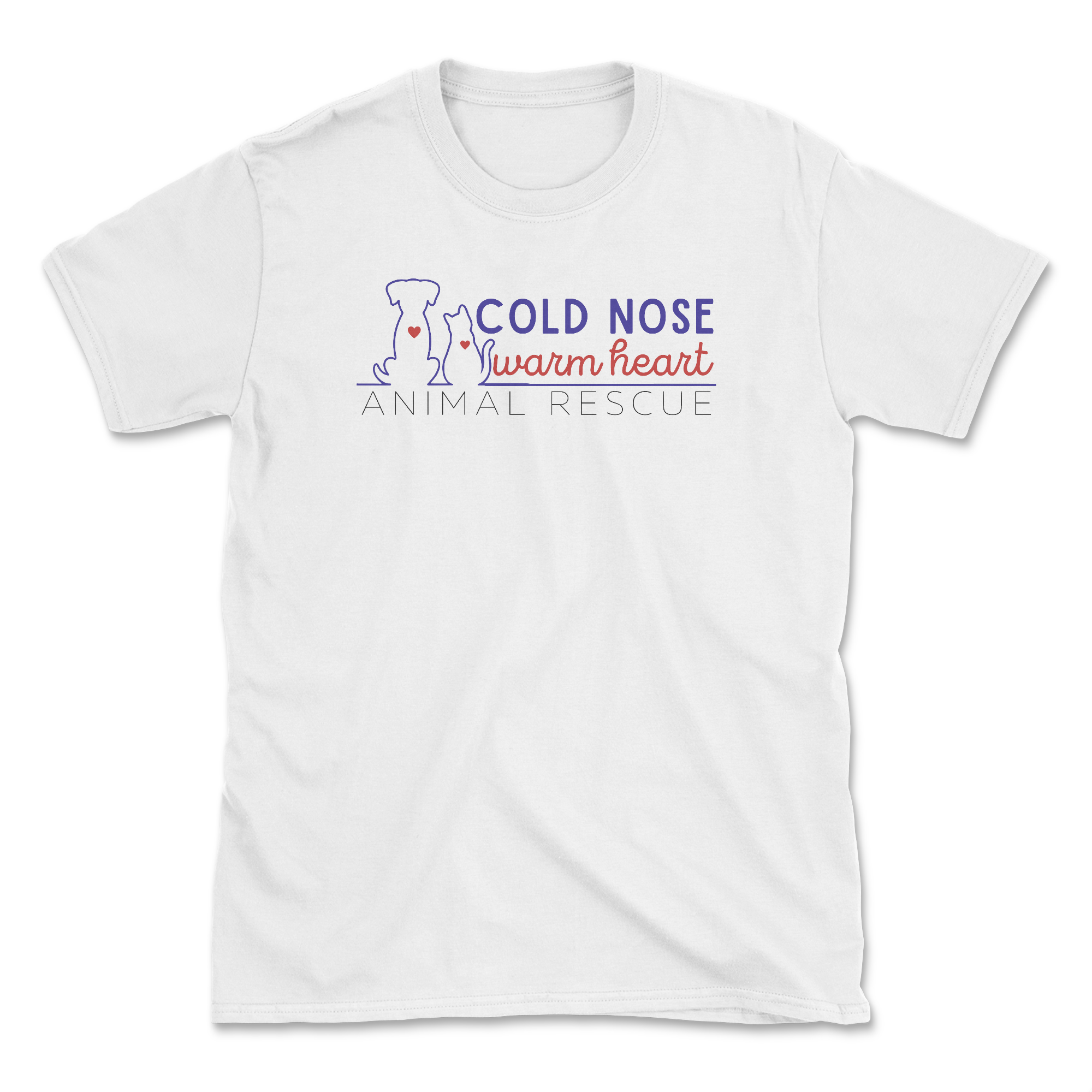 Volunteer Shirt - White (Cold Nose Warm Heart) (Adult Short Sleeve T-Shirt)