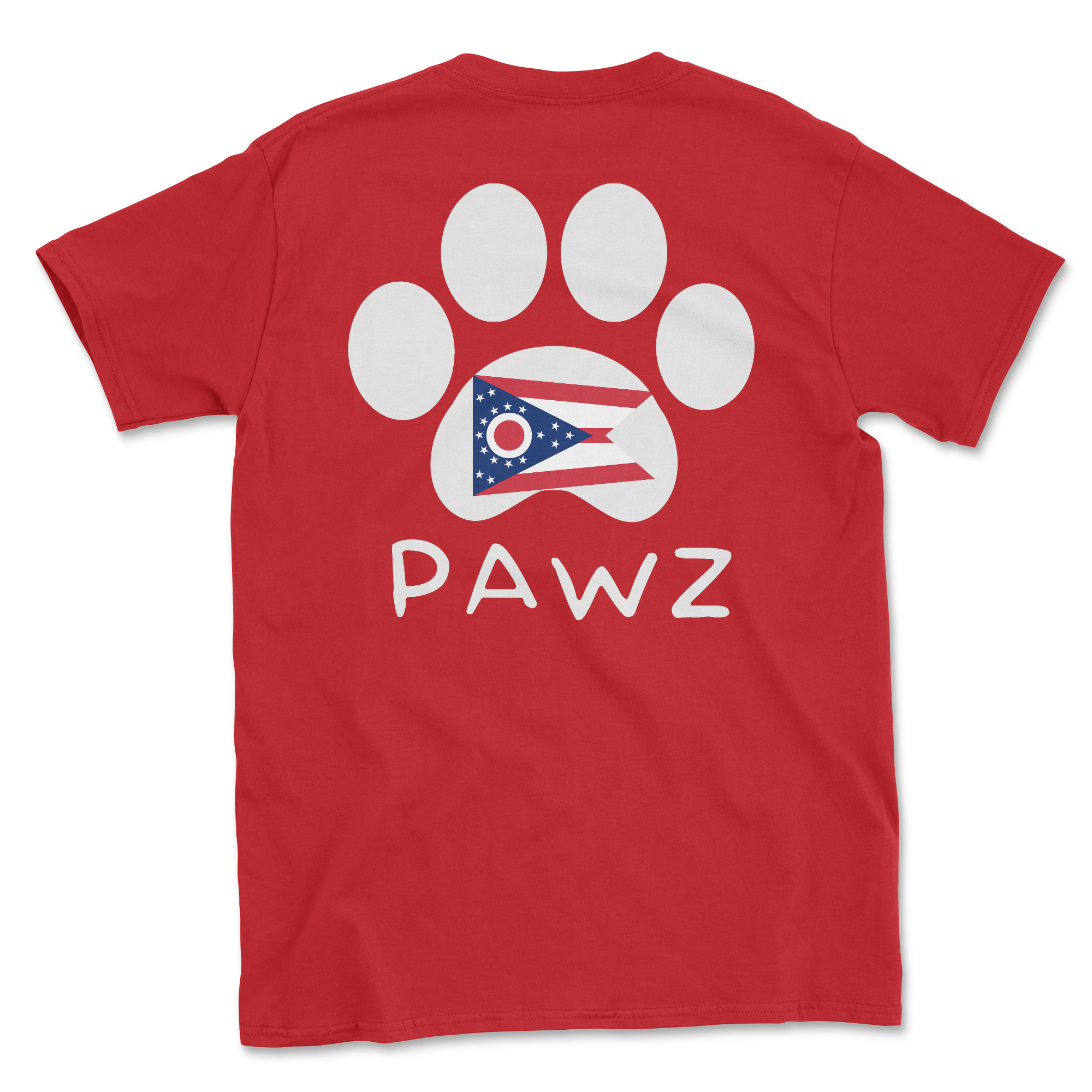 Ohio Flag Paw (Adult Short Sleeve T-Shirt)