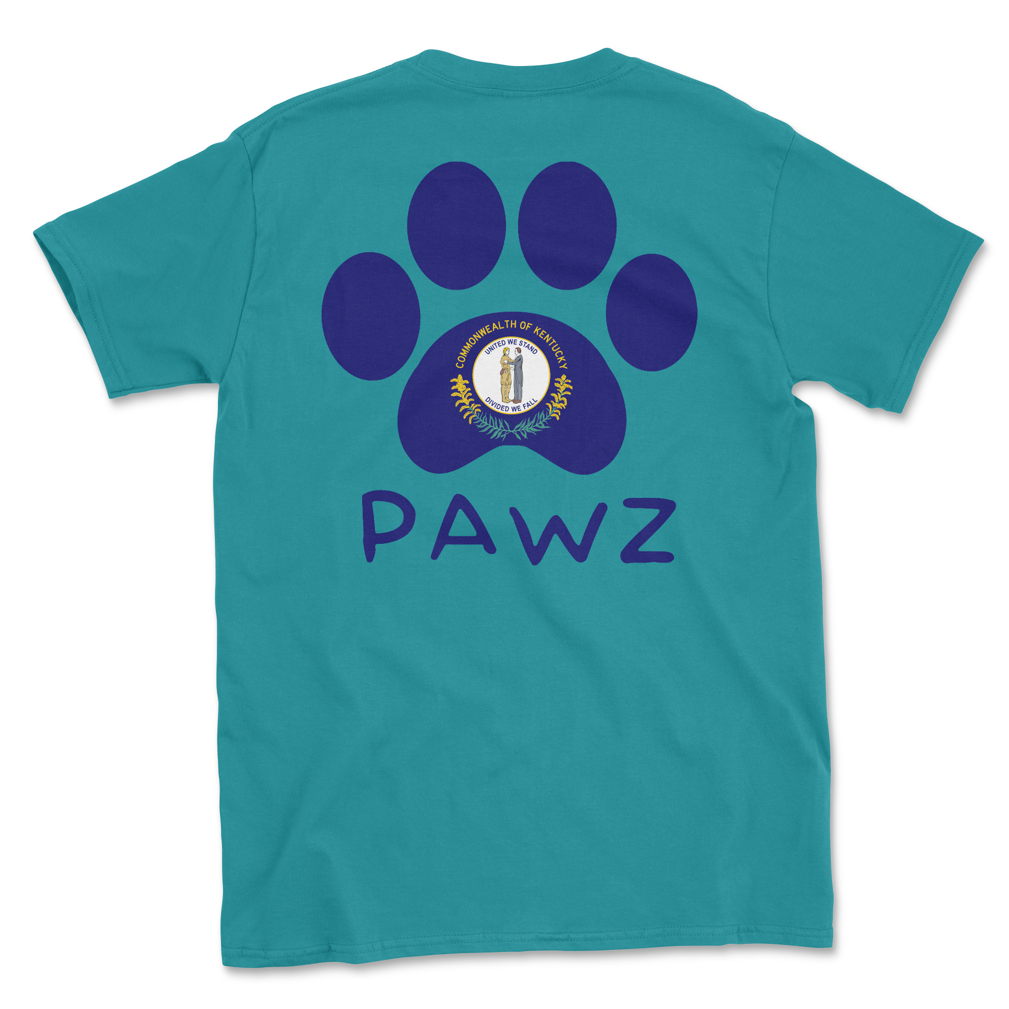 Kentucky Flag Paw (Adult Short Sleeve T-Shirt)