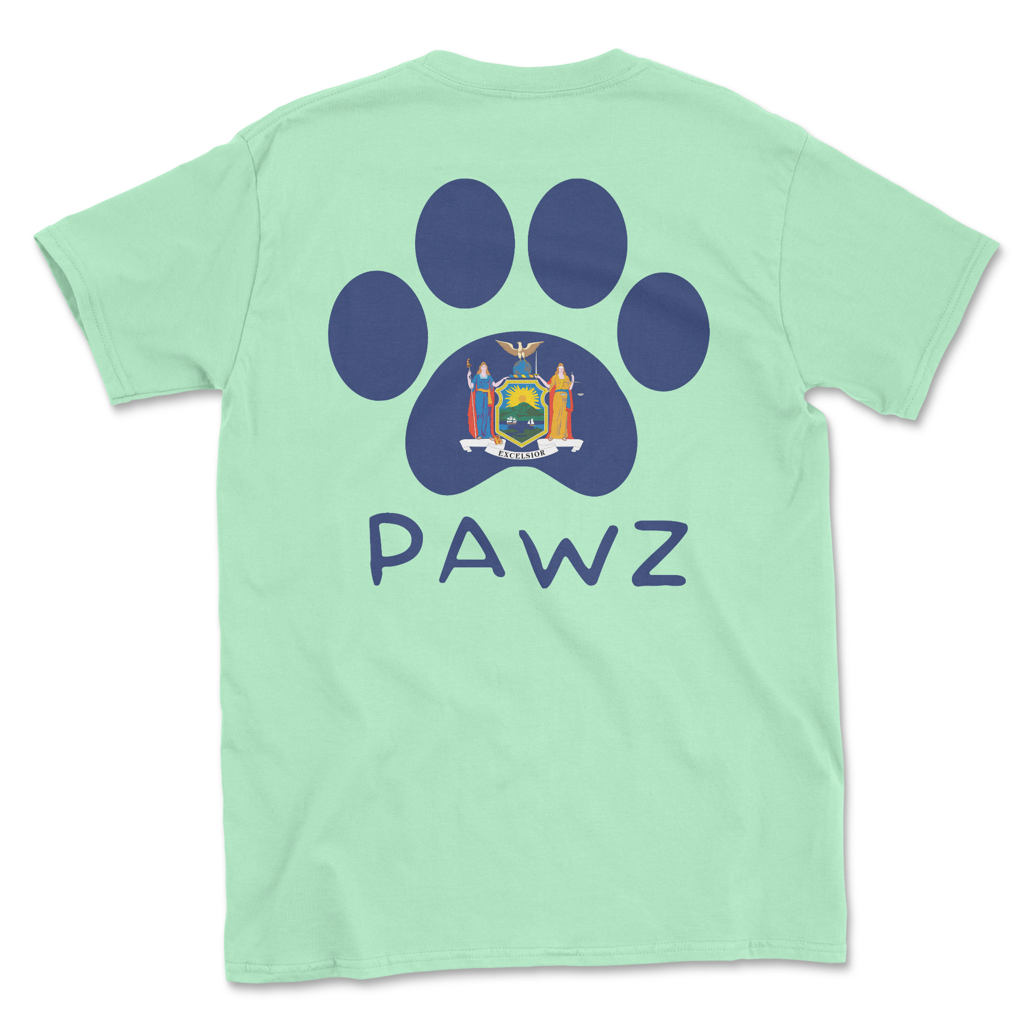 New York Flag Paw (Adult Short Sleeve T-Shirt)