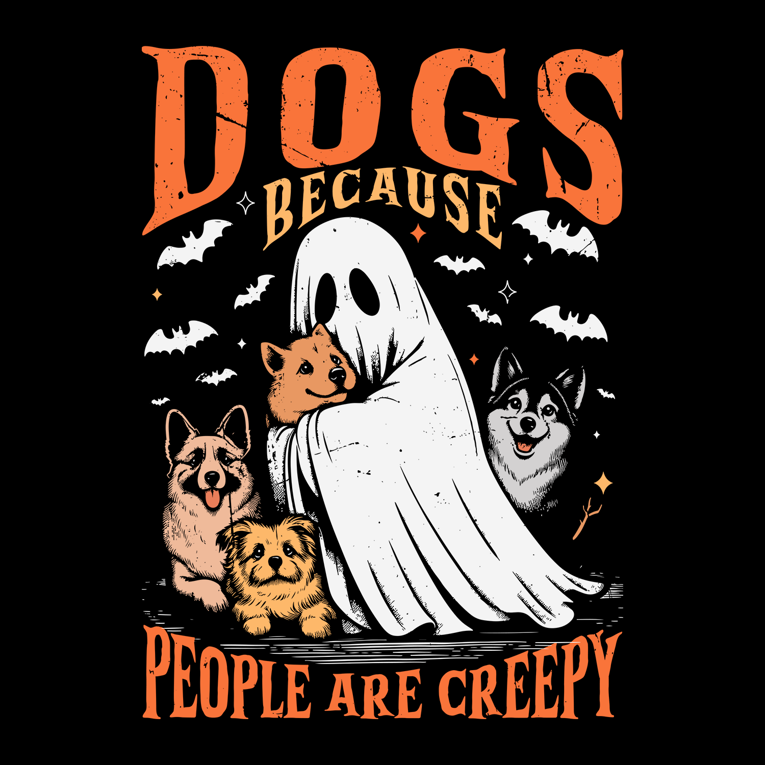 Creepy Canines (Front Print) (Adult Hoodie)
