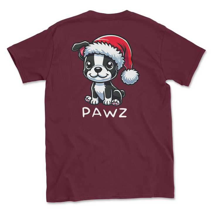 Boston Terrier Christmas (Adult Short Sleeve T-Shirt)