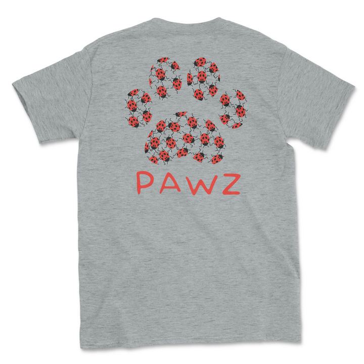 Lady Bug Paw (Adult Short Sleeve T-Shirt)