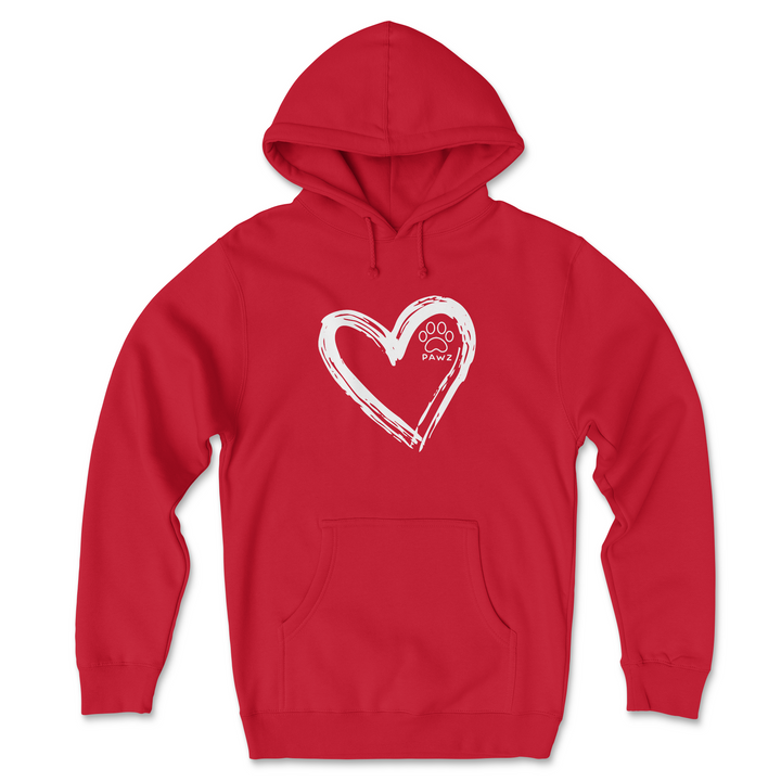 Big Heart White - Front Print (Adult Hoodie)