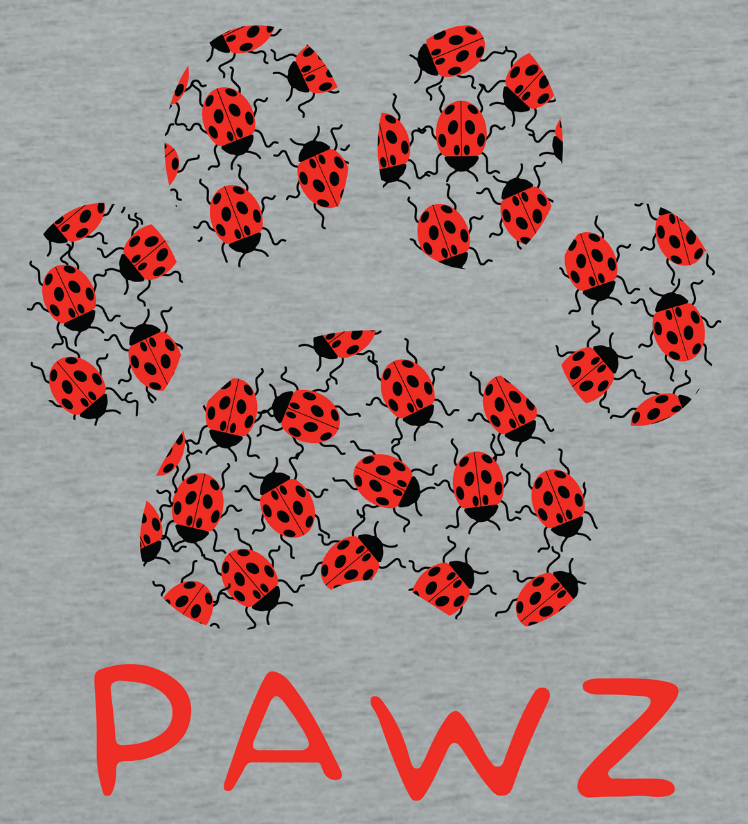 Lady Bug Paw (Adult Short Sleeve T-Shirt)