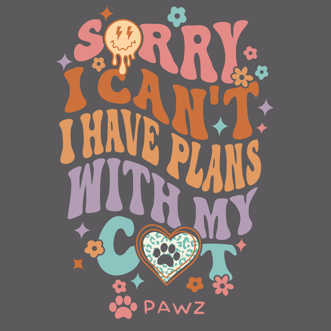 Sorry I Can't - Cat (Adult Short Sleeve T-Shirt)