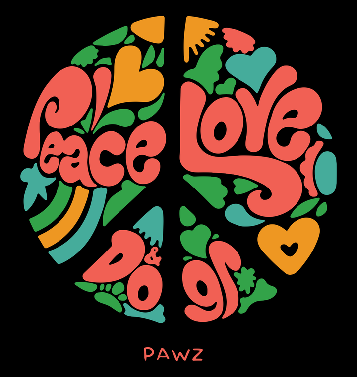 Peace, Love, Dogs (Adult Short Sleeve T-Shirt)