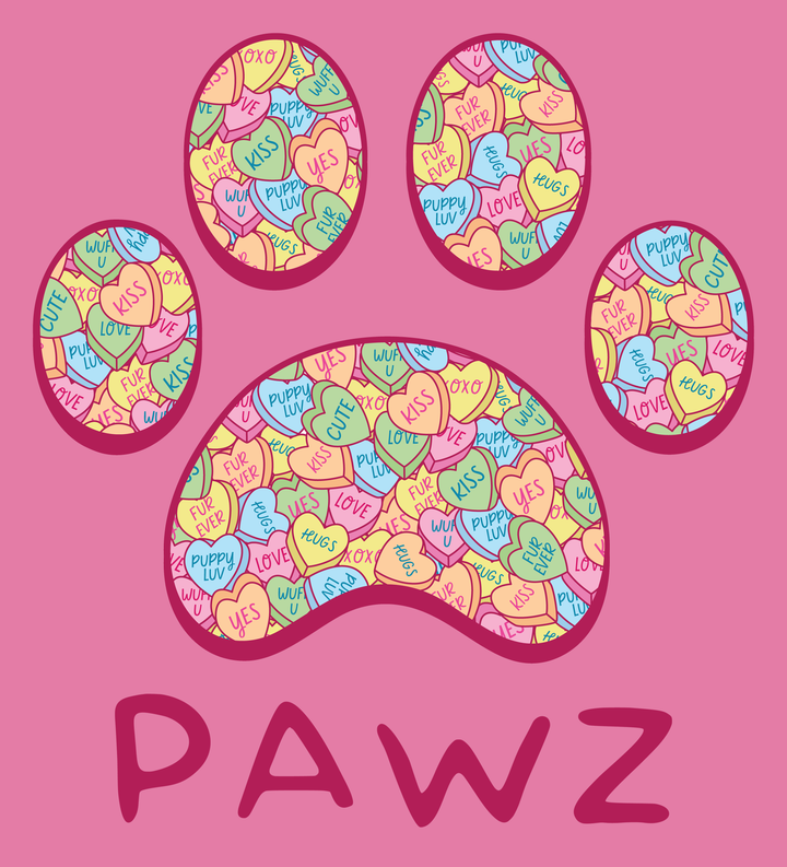 Sweet Hearts Paw (Adult Short Sleeve T-Shirt)