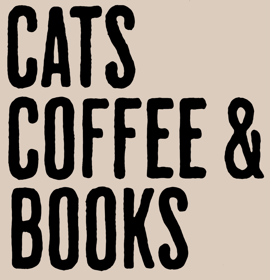 Cats, Coffee & Books - Front Print - Sand (Adult Short Sleeve T-Shirt)