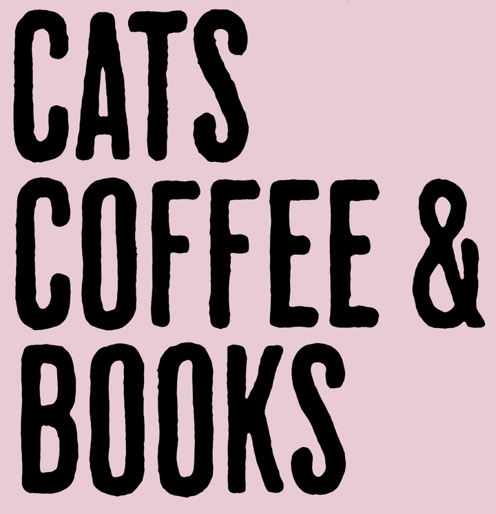 Cats, Coffee & Books - Front Print - Light Pink (Adult Short Sleeve T-Shirt)